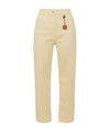 Jeans Donna in cotone tinto con charm Giallo