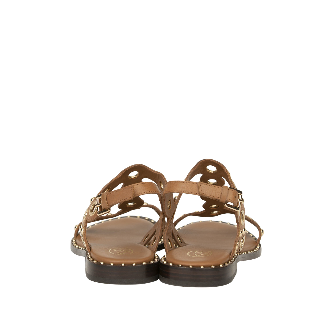 Sandali Donna POP03 Marroni con cerchi dorati retro