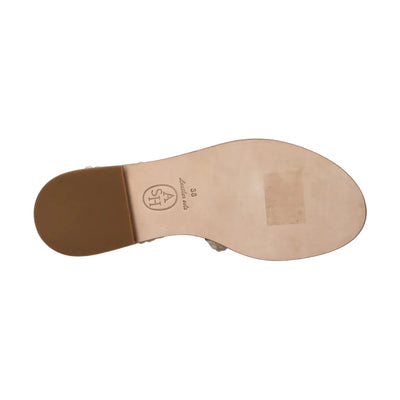 Sandali Donna Beige con borchie sur ton suola