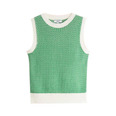 Women's top with ribbed neck