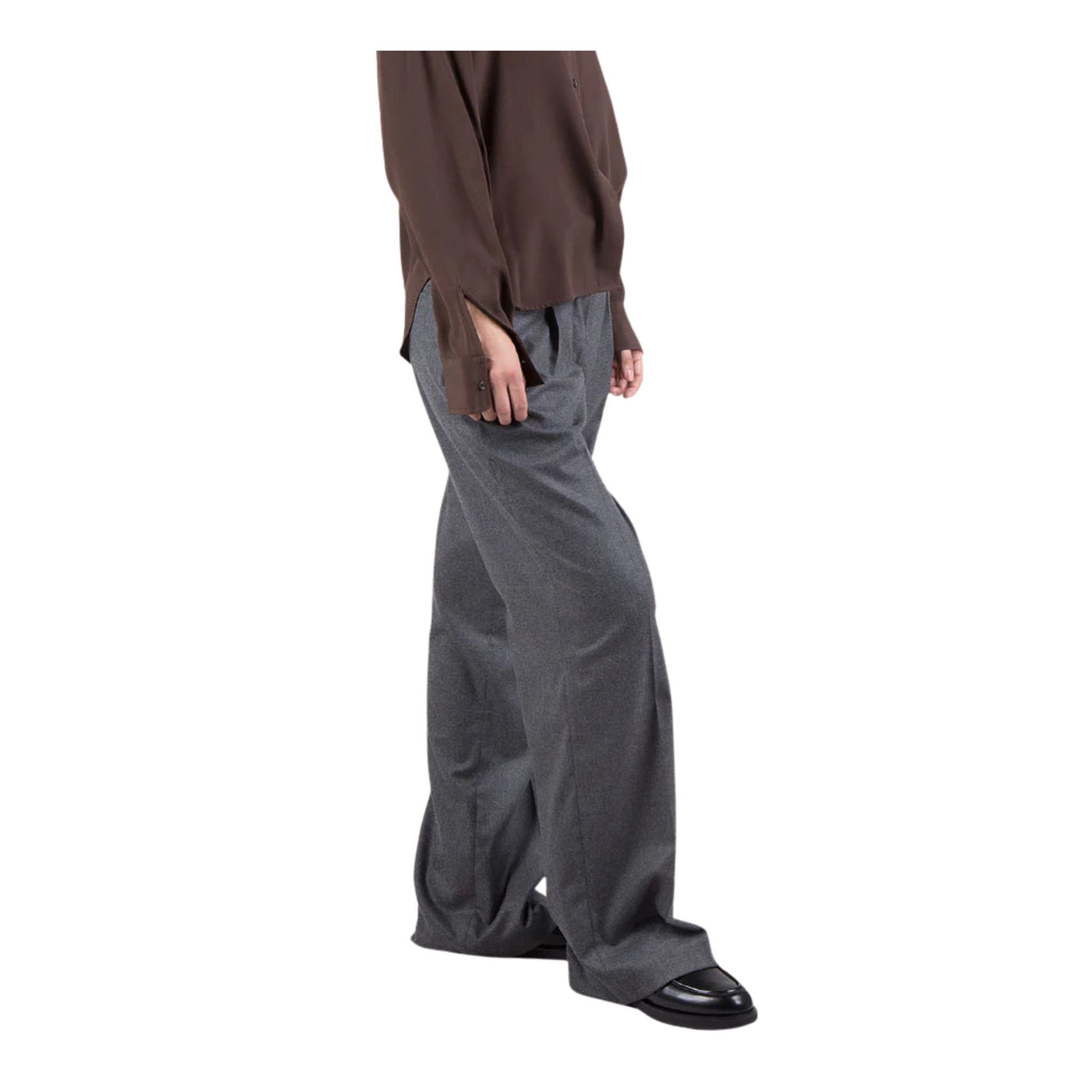 Pantalone Donna wide leg, in misto lana, dal fit morbido 