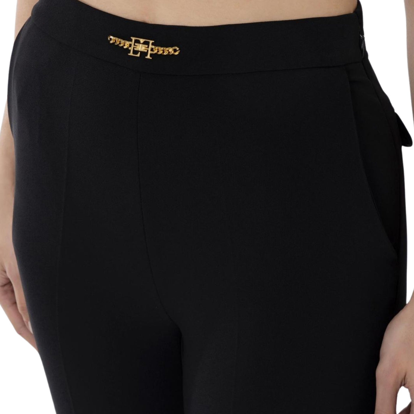 Women's trousers with golden clamp