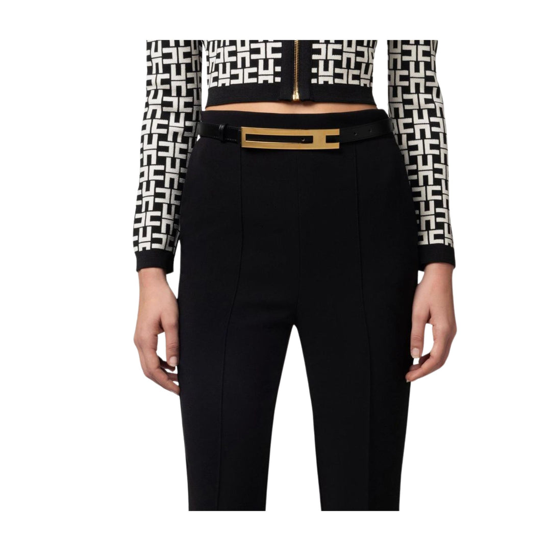 パンツ ELISABETTA FRANCHI Woman Pants Black PA078 110 Elisabetta Franchi Woman Pants In Fresco Lana with Pleats