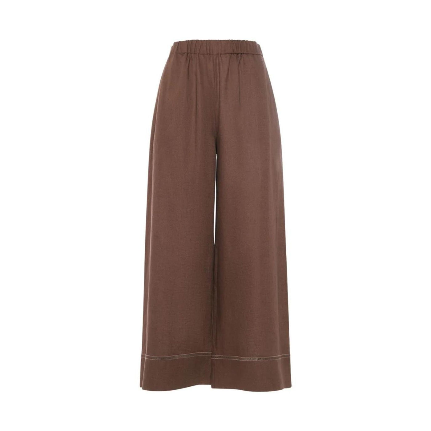 Pantalone Donna ampio in fresco lino con vita elasticizzata