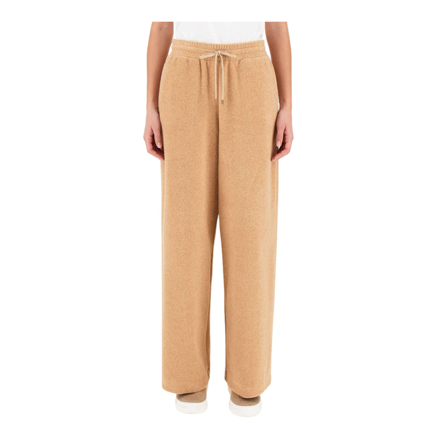 Pantalone Donna Beige ampio in maglia