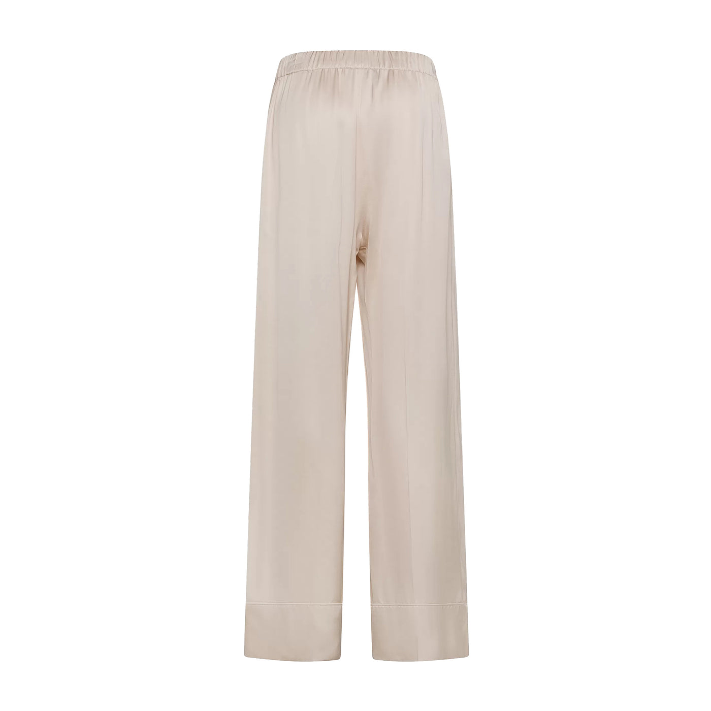 Retro Pantalone in viscosa con gamba larga colore Beige