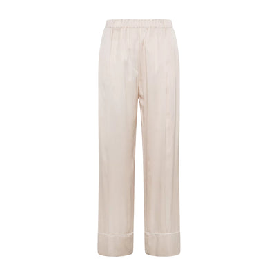 Pantalone in viscosa con gamba larga colore Beige