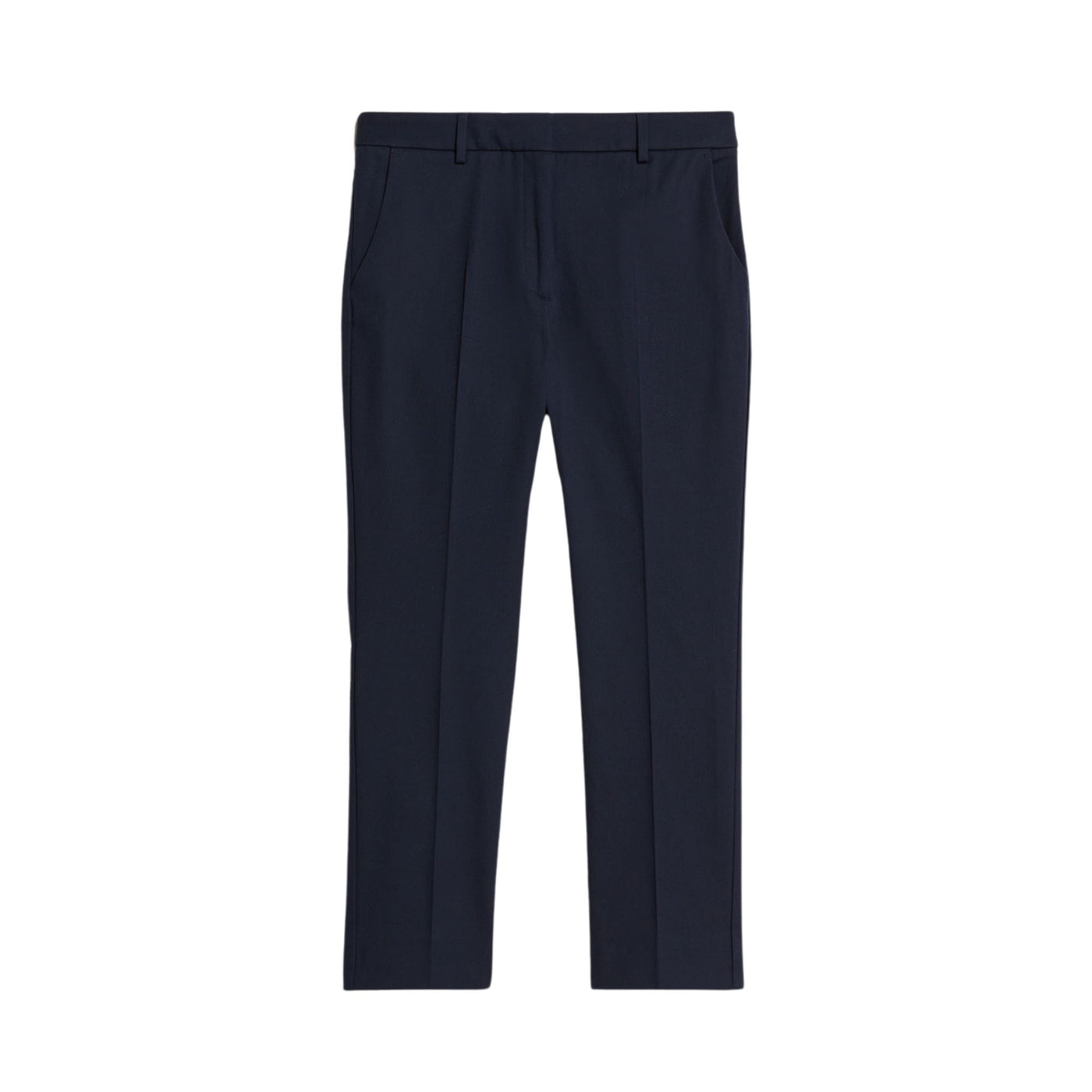 Pantalone Donna Blu in cotone elasticizzato con zip e gancetto 