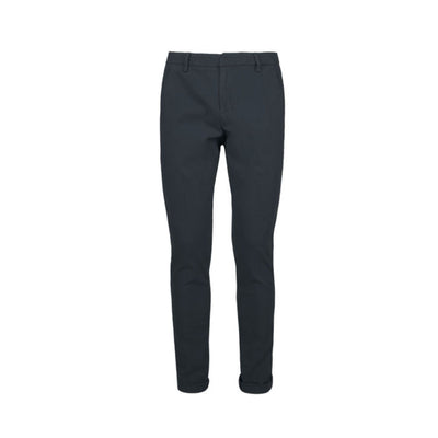 Pantalone in cotone elastan con tasche, chiusura con zip e bottone e passanti per cintura