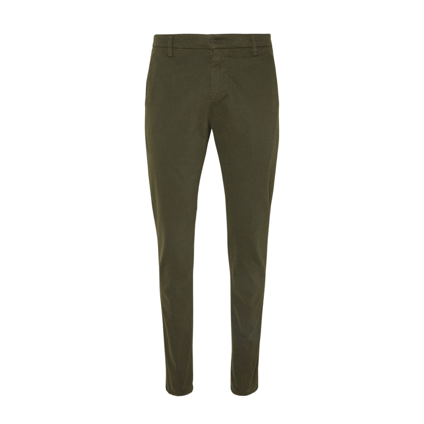 Green men's mid-rise trousers