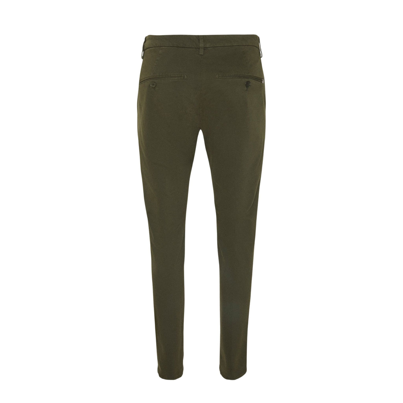 Green men's mid-rise trousers