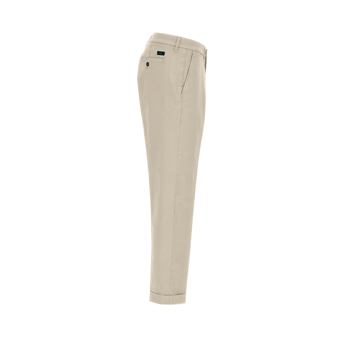 Immagine laterale Pantalone in cotone stretch con risvolto sul fondo