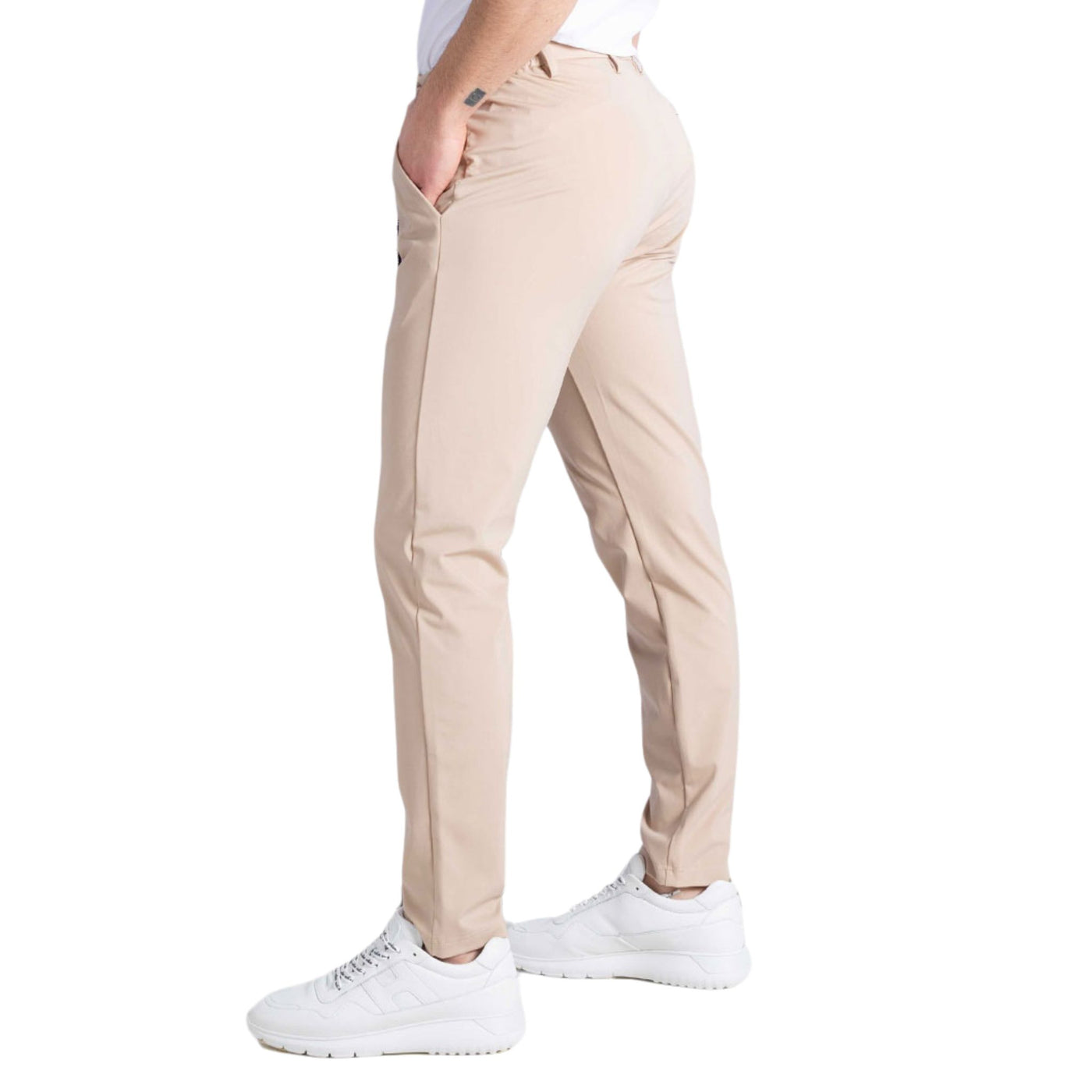 Immagine laterale Pantalone con pences ed elastico in vita