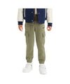 Pantalone da bambino verde vista frontale su modello