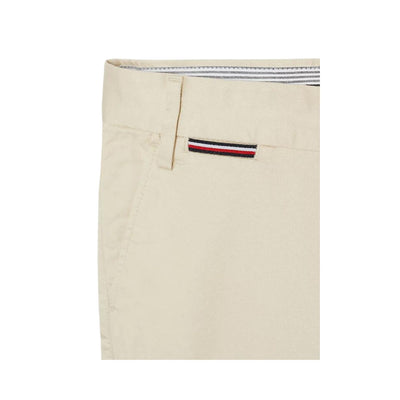 Pantalone da bambino beige dettaglio bandierina logata
