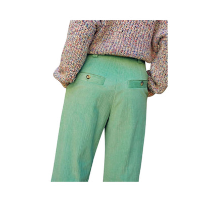 Pantalone da donna verde dettaglio tasche