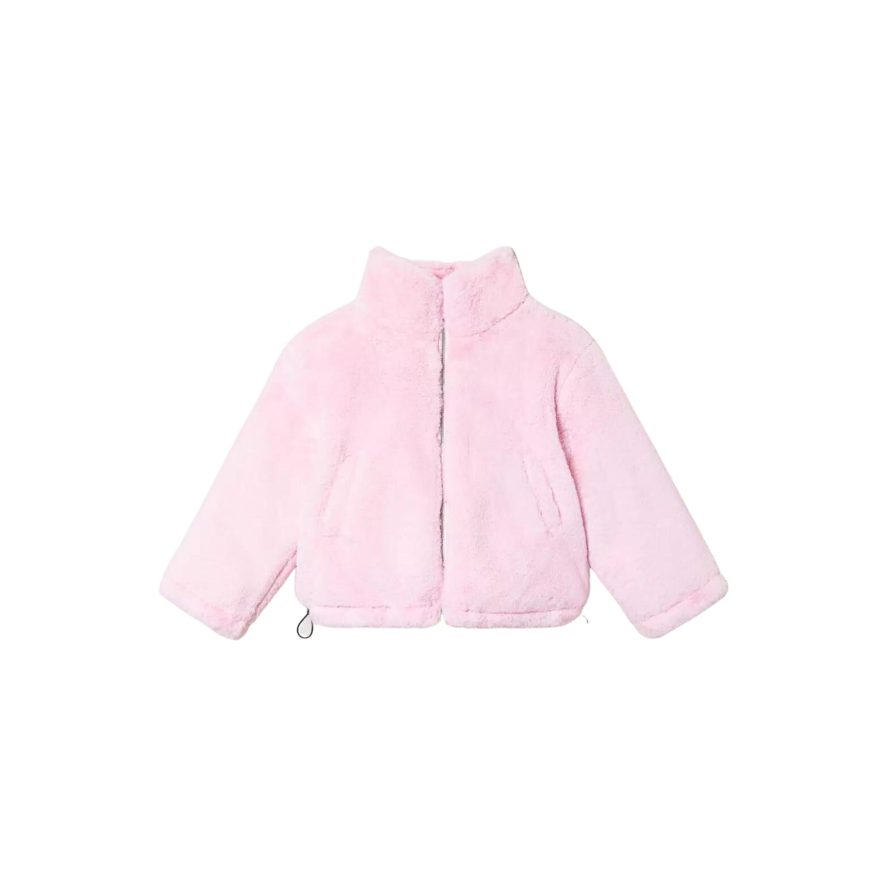 Piumino reversibile con faux fur Bambina, Rosa