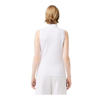 White sleeveless women's polo shirt