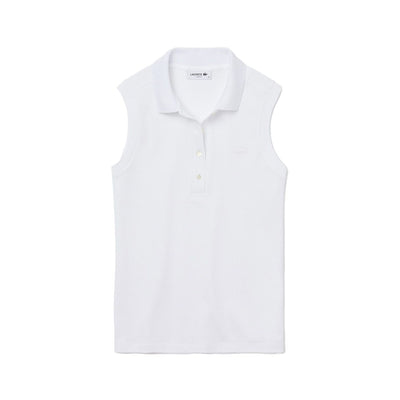 White sleeveless women's polo shirt