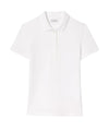 Women's polo shirt with mother-of-pearl buttons