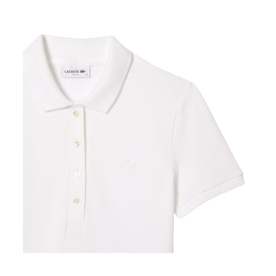Women's polo shirt with mother-of-pearl buttons