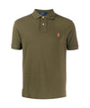 Breathable dark green men's polo shirt