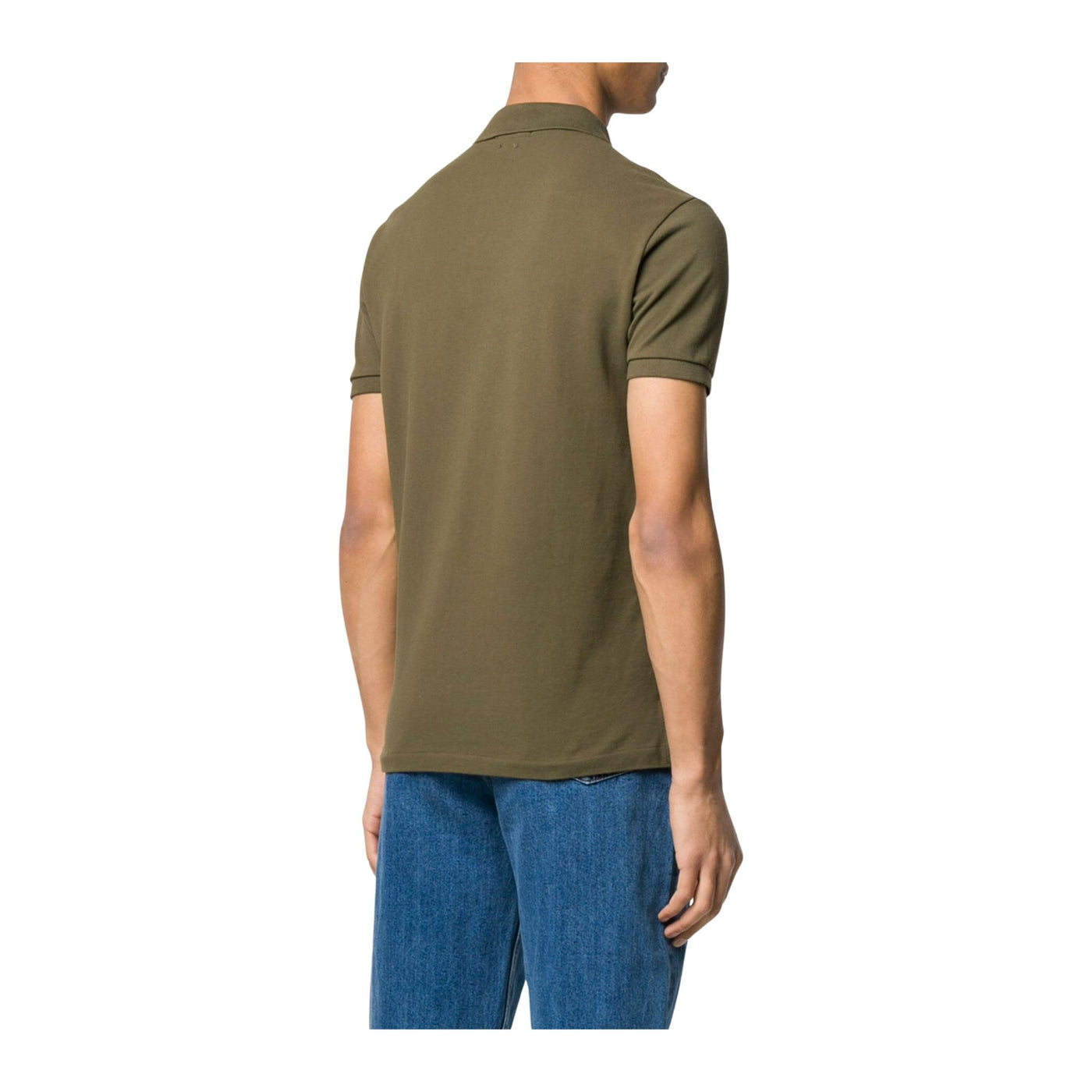 Breathable dark green men's polo shirt