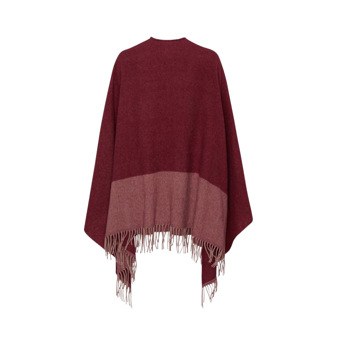 Poncho Donna in misto lana con frange sul fondo