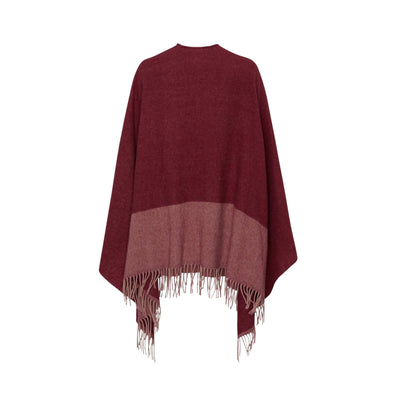 Poncho Donna in misto lana con frange sul fondo