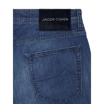 Jeans Uomo Nick in denim power stretch blu scuro dettaglio retro