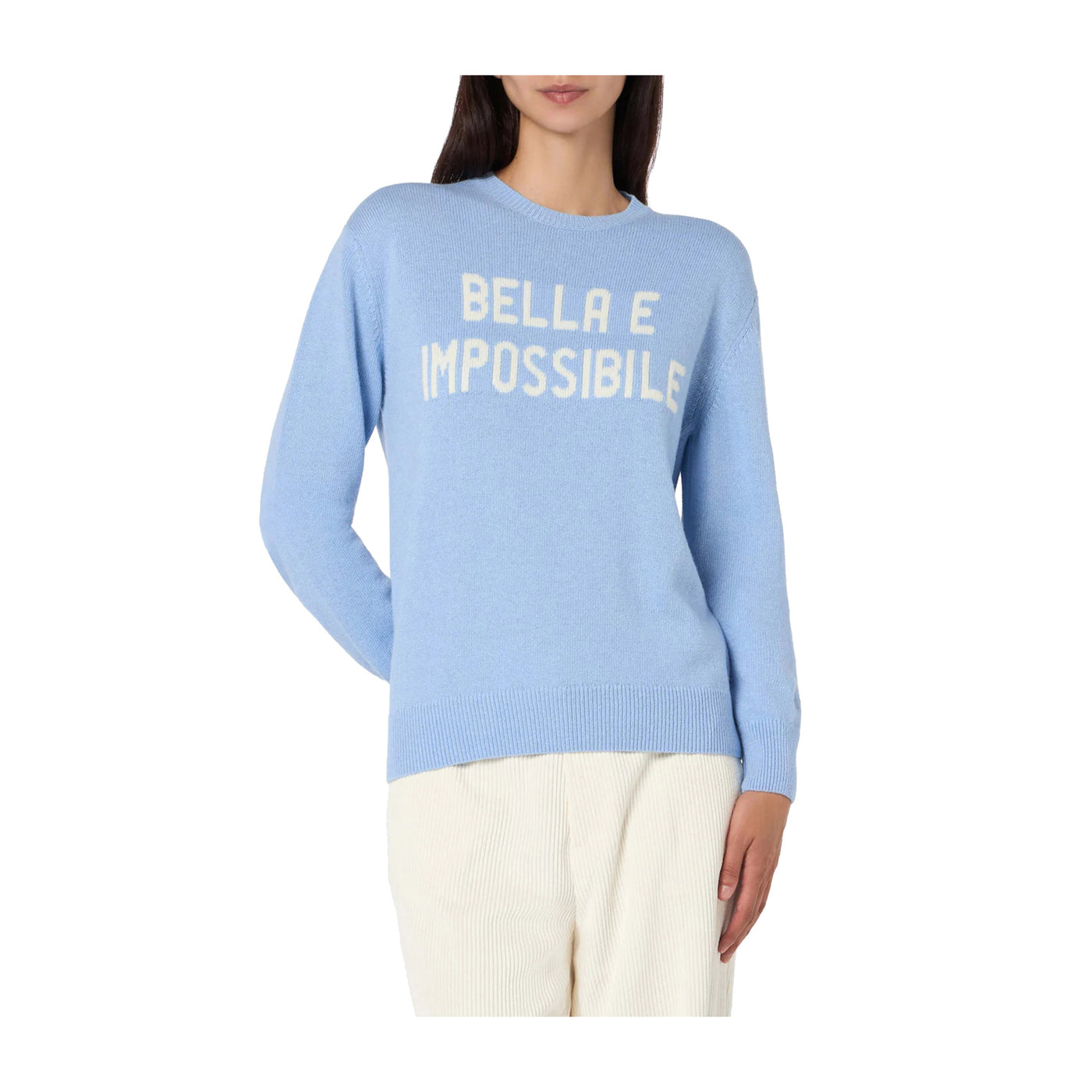 Maglione Saint Barth con scritta Bella e Impossibile