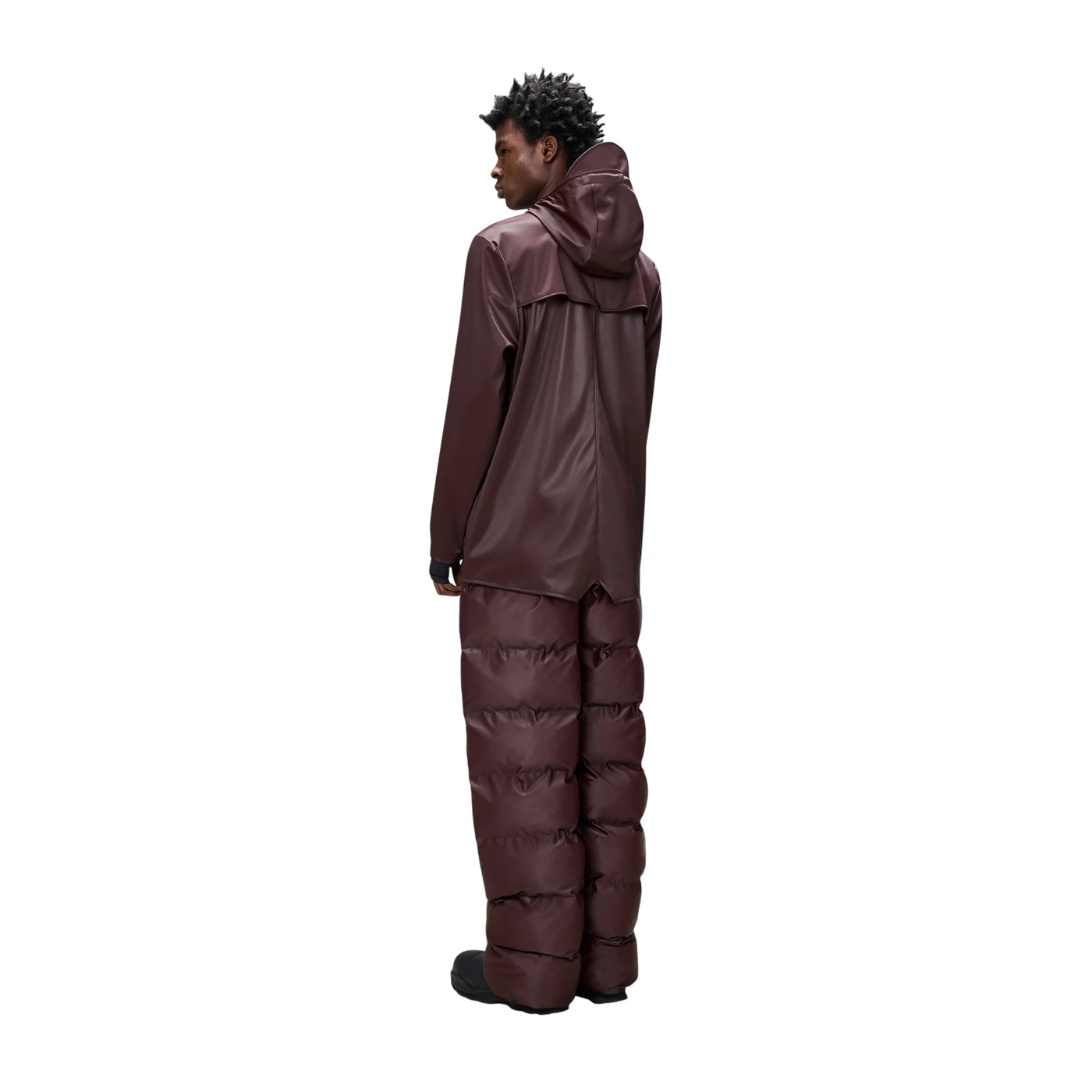Impermeabile Unisex Jacket con bottoni Bordeaux modello retro