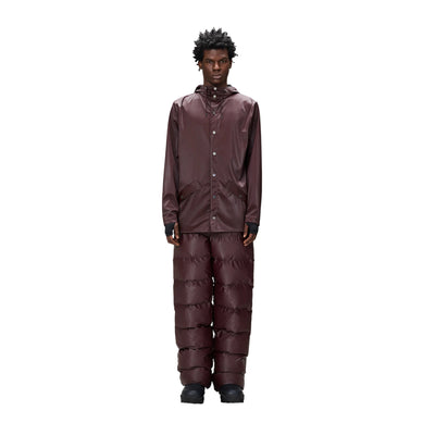 Impermeabile Unisex Jacket con bottoni Bordeaux modello frontale