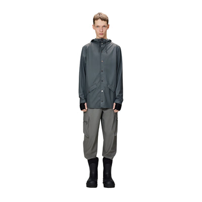 Impermeabile Unisex Jacket con bottoni Blu modello frontale