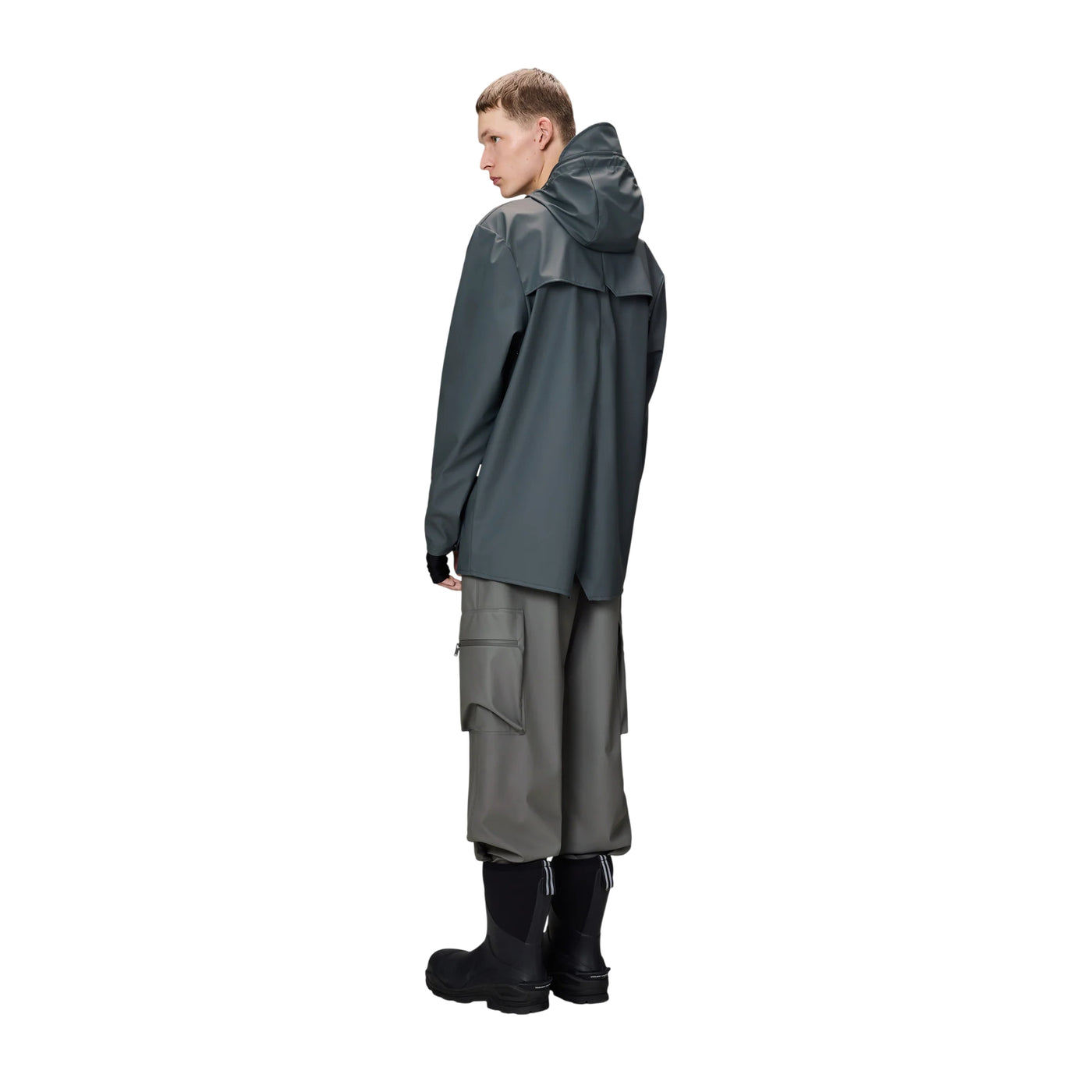 Impermeabile Unisex Jacket con bottoni Blu modello retro
