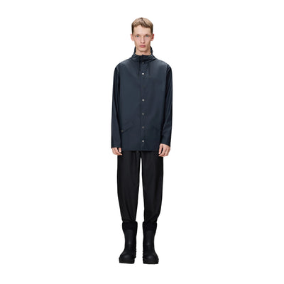 Impermeabile Unisex Jacket con bottoni  Navy modello frontale