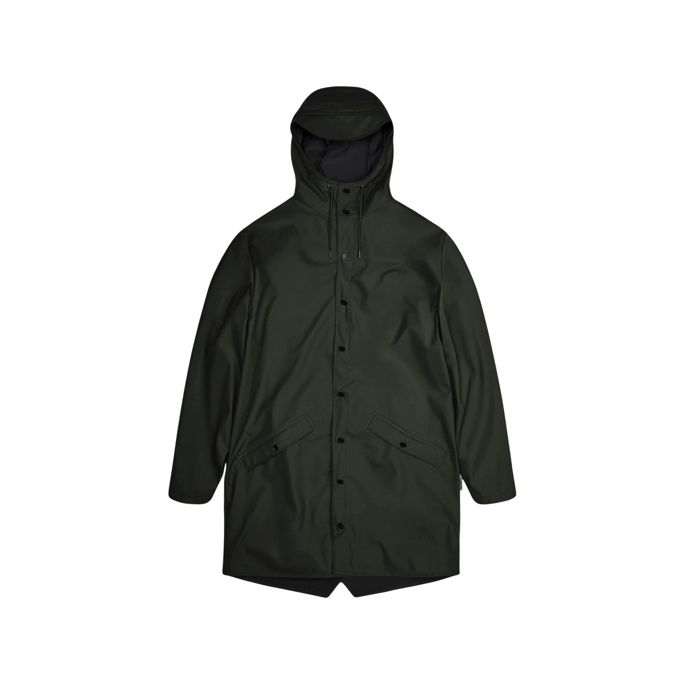Impermeabile Unisex Lungo tinta unita verde scuro