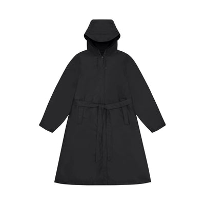 Impermeabile Donna trapezoidale con cinta Nero