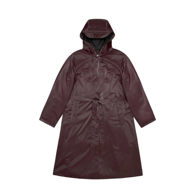 impermeabile Donna trapezoidale con cinta Bordeaux