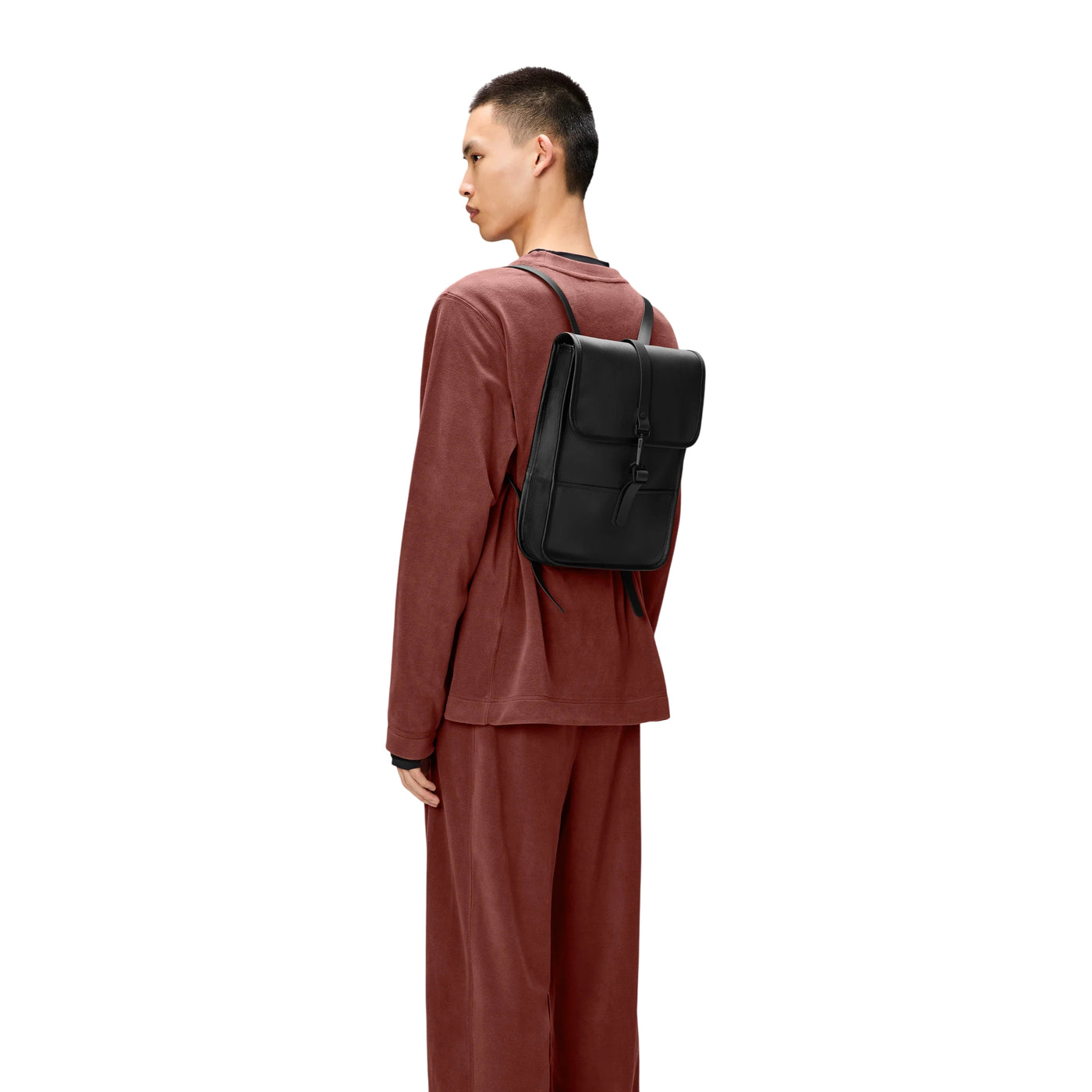 Zaino Micro Unisex forma squadrata Nero su modello