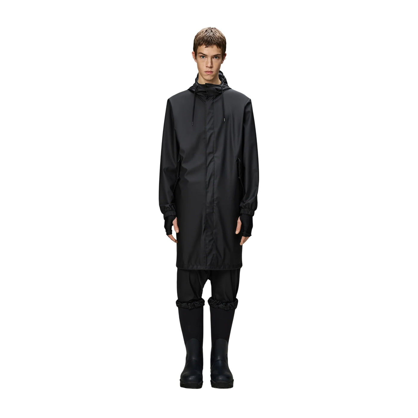 Parka Unisex Impermeabile Fishtail Nero modello frontale
