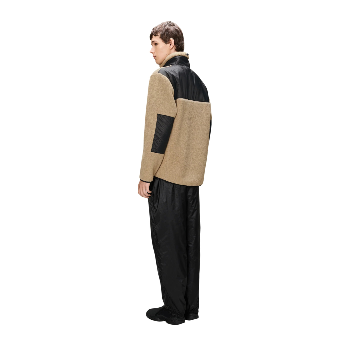 Giubbotto Unisex in pile con zip Beige modello retro