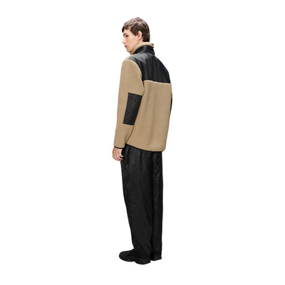 Giubbotto Unisex in pile con zip Beige modello retro