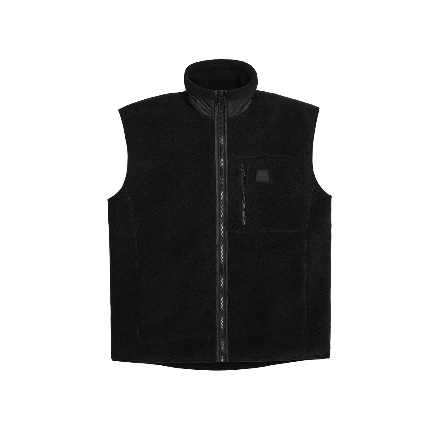 Gilet Unisex Nero in pile, con taschino sul petto