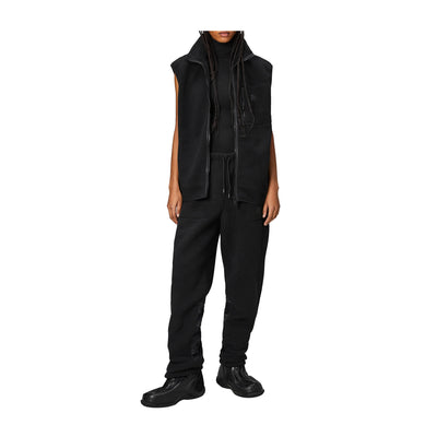 Gilet Unisex Nero in pile, con taschino sul petto