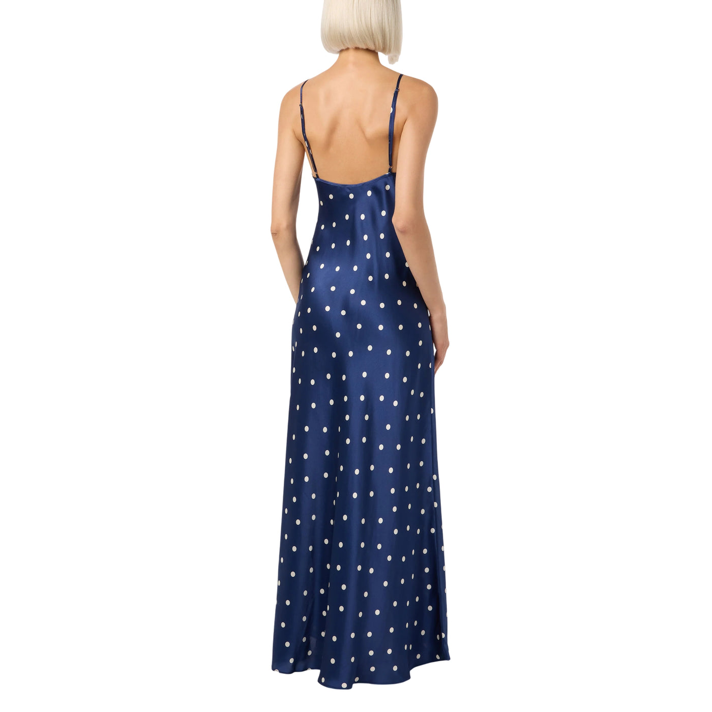 Abito lungo Ravel Donna in seta a pois modella retro