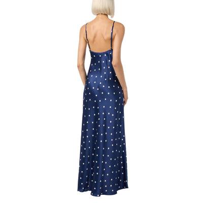 Abito lungo Ravel Donna in seta a pois modella retro