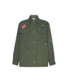 Giacca Donna con toppe ricamate verde