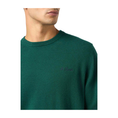 Dettaglio ravvicinato Maglione Saint Barth in lana merino verde