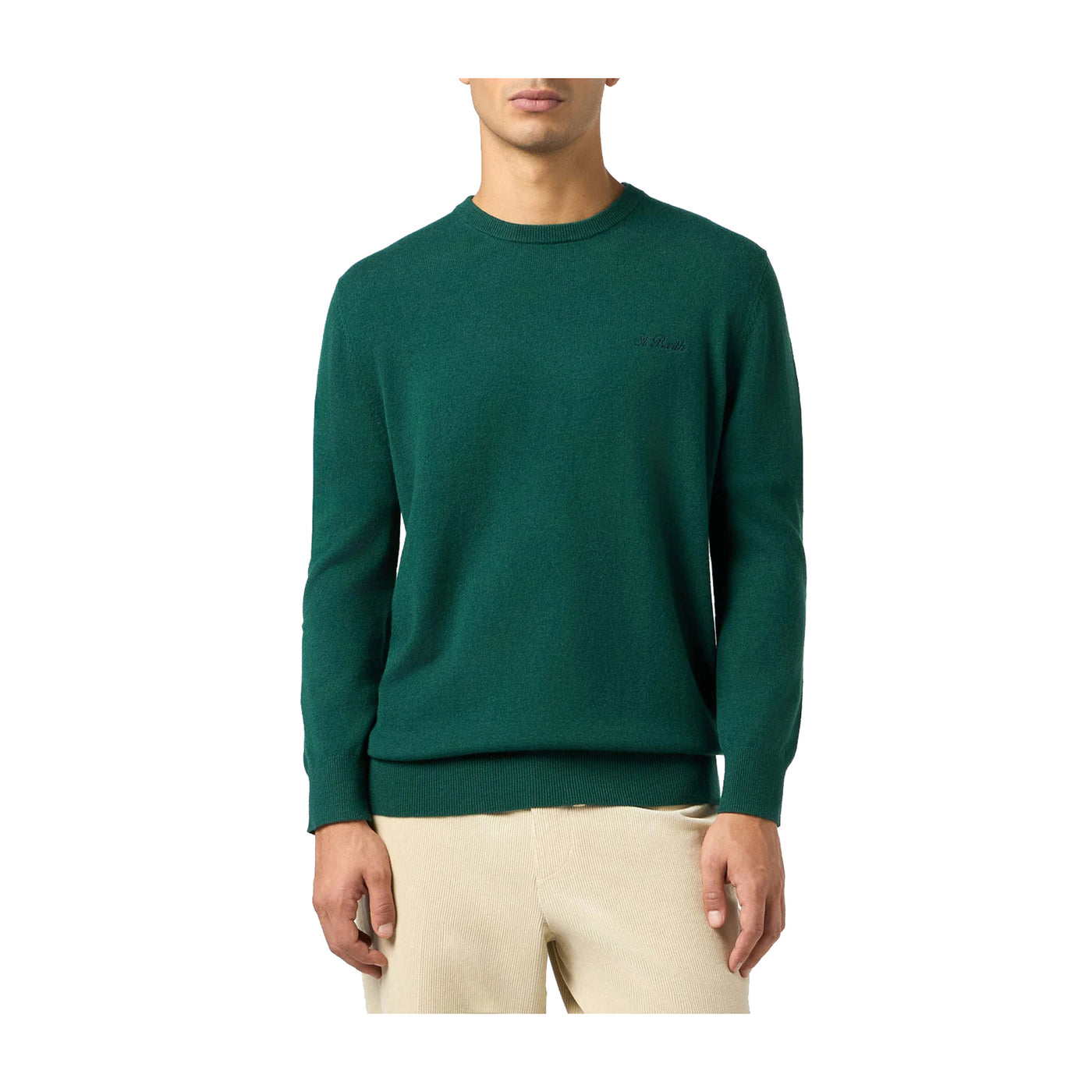 Maglione Saint Barth in lana merino verde